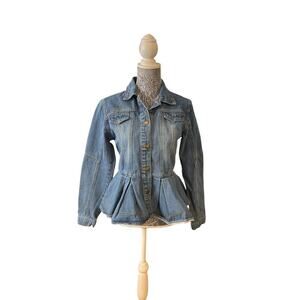 Vintage Heritage Falmer Denim Flare Fairy Grunge Jean Jacket Juniors Size Large